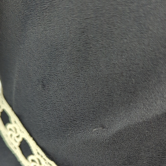 01519 Vintage Women's Embroidered Bow Dress Black Cream Size 7/8 coquette girl - Picture 11 of 13